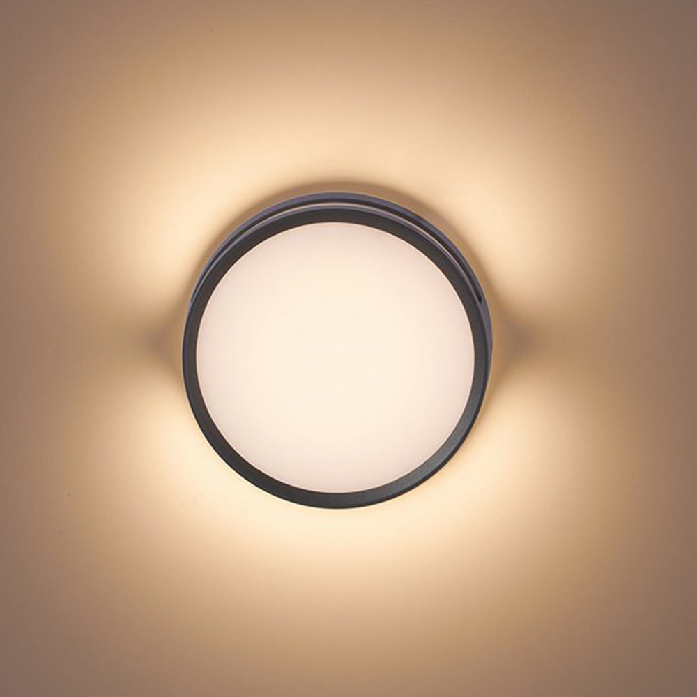 Waterproof Round Black LED Outdoor Wall Lamp – Modern and Minimalist Design